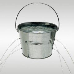 Bucket with holes